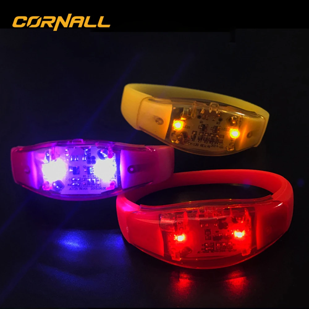 Concert Wireless Distance Illuminated Wristband Remote Control Dmx Flash Light Event Party Supplies Sound Activated Led Bracelet