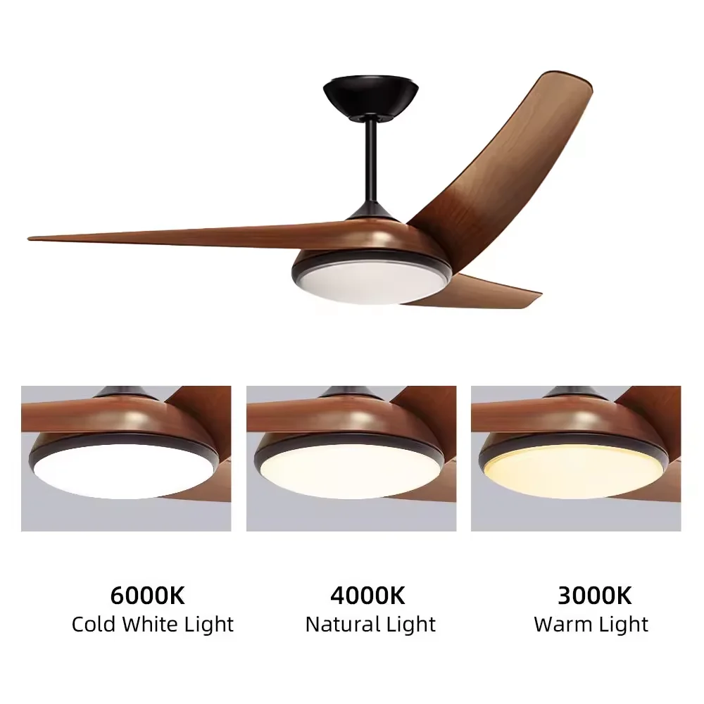 oem products 3 blades hard wired modern remote control 52 white wooden flush mount ceiling fan with dimmable led light 3 wind