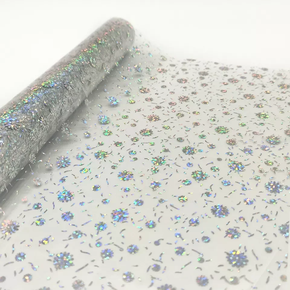 High Quality Small Water drop Pattern Hot stamping foil Hot holographic silver film for leather