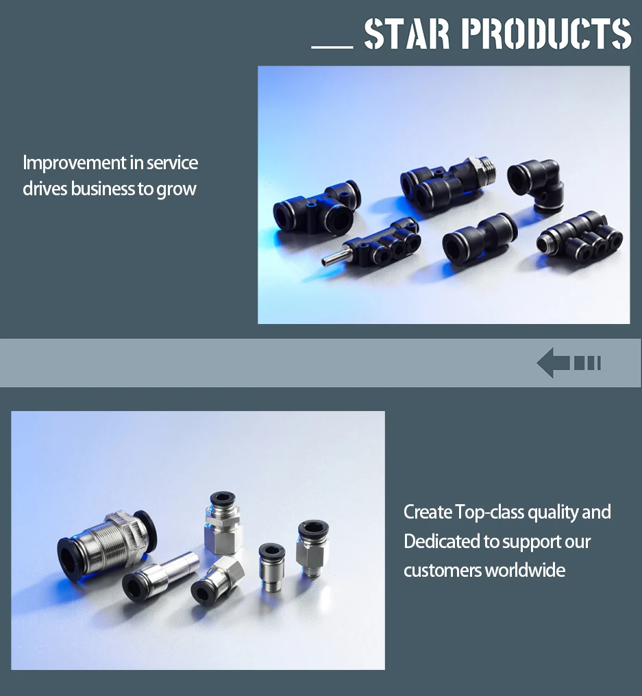 Latest Releases Various Fitting Air Connector Plastic Hose Fittings Tubing Fitting for Connection