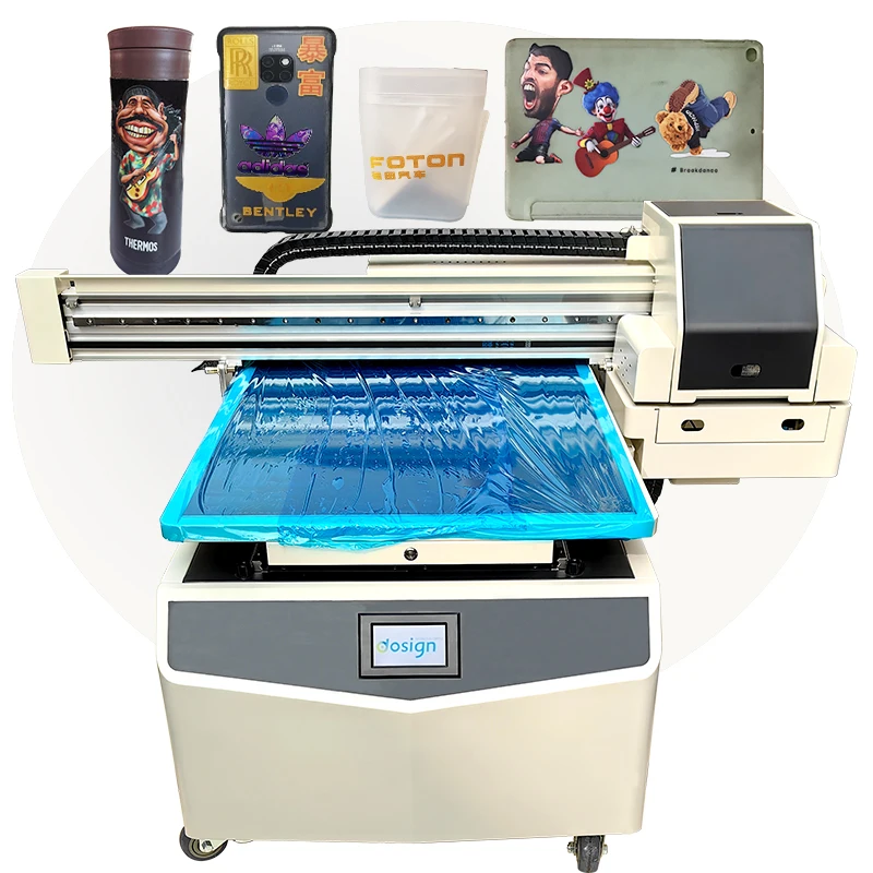 A1 6090 3 heads large uv led direct to substrate printer hybrid uv and dtf flatbed printer for mugs glass pen