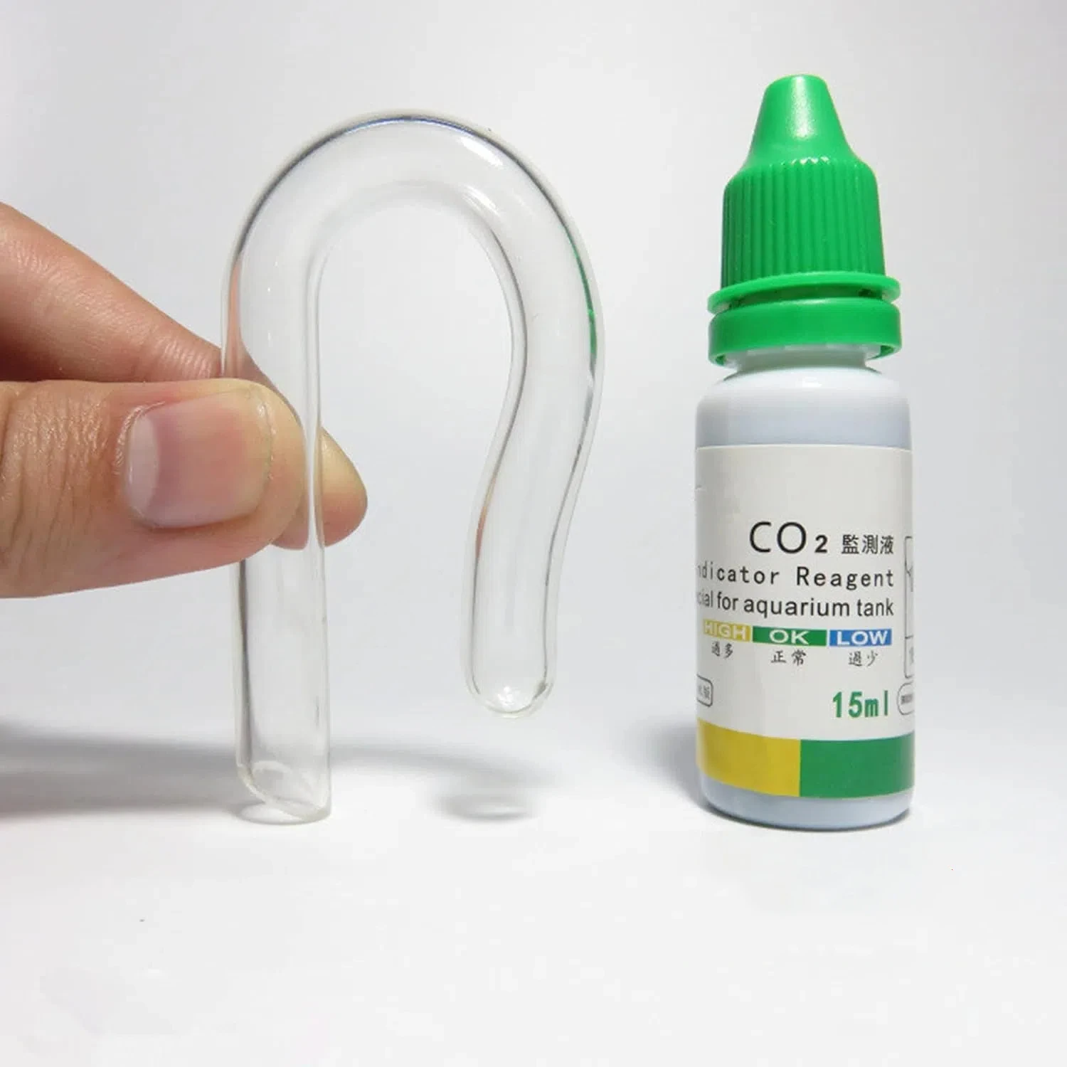 CO2 Drop Checker Water Shape Glass Hang On Monitor CO2 Indicator for Aquarium Planted Fish Tank