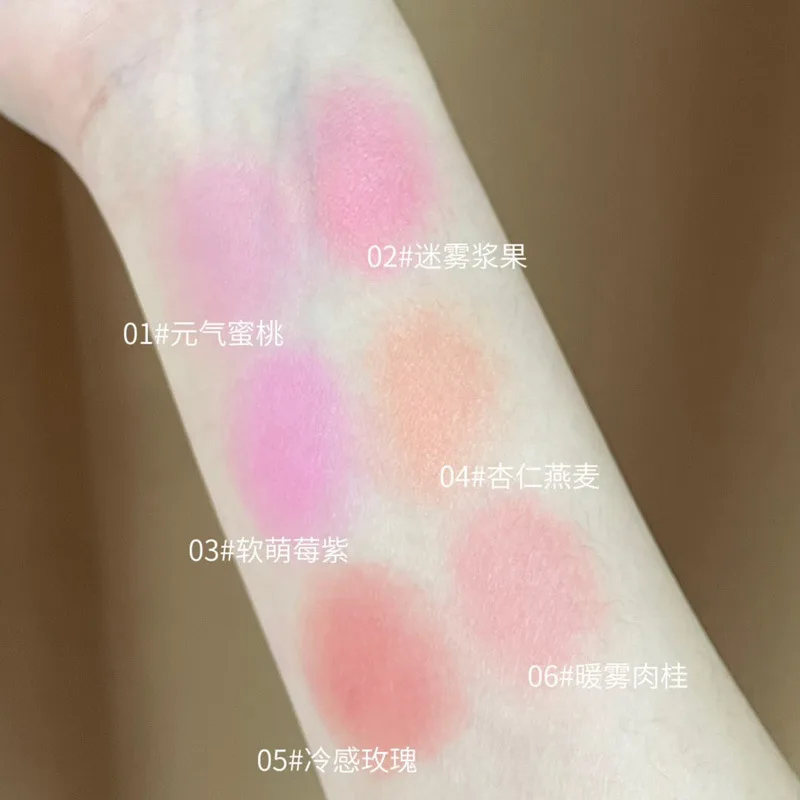 Customized Logo Waterproof Blusher Vegan Heart Shape Single Matte And Glitter Blush Private Label Compact Powder Blush