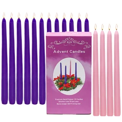 1.76Oz Amazon Wholesale Purple Smokeless Natural Paraffin Wax Unscented  Taper Candles ,Birthday Dinner Dancing Parties Decor