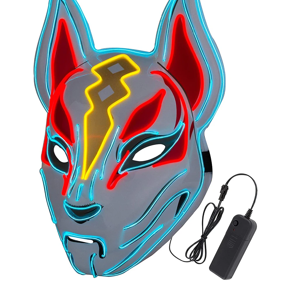 2023 Hot Halloween Fox LED party masks Light up Mask Halloween Cosplay Game Party Props party & holiday supplies