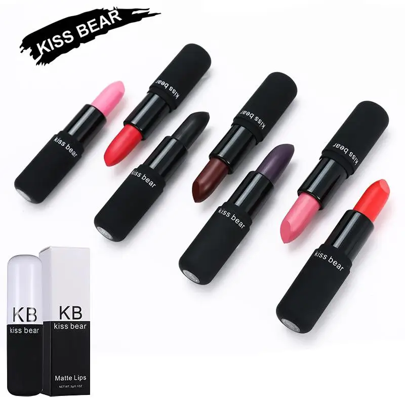 
KISS BEAR 12-color matte menstruation color makeup new lasting color lipstick 