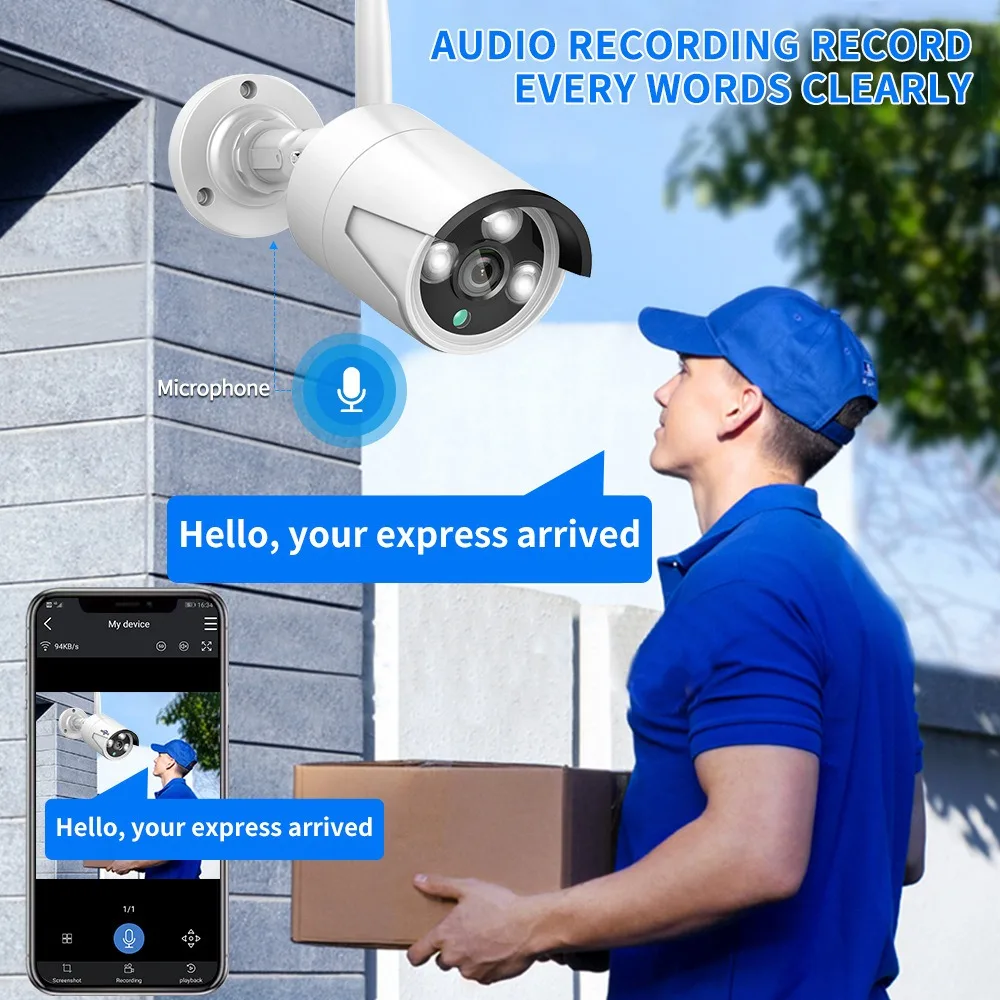 Wireless NVR 5MP HD cctv camera remote camera wifi monitoring set NVR CONTROL