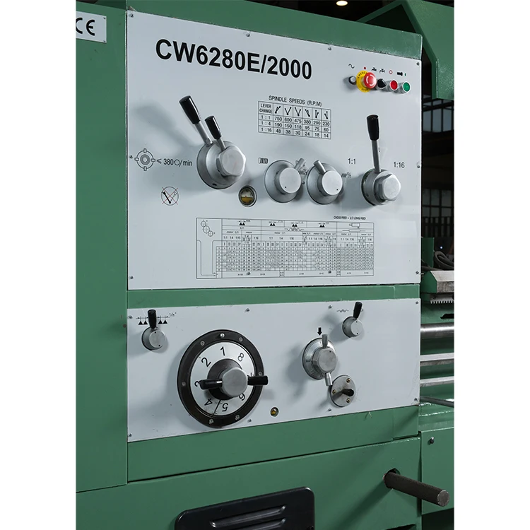 Spindle Bore Manual Engine Lathe Machine CW6280E Heavy Duty Turning Machine For Sell Horizontal Heavy Duty Universal Metal Lathe