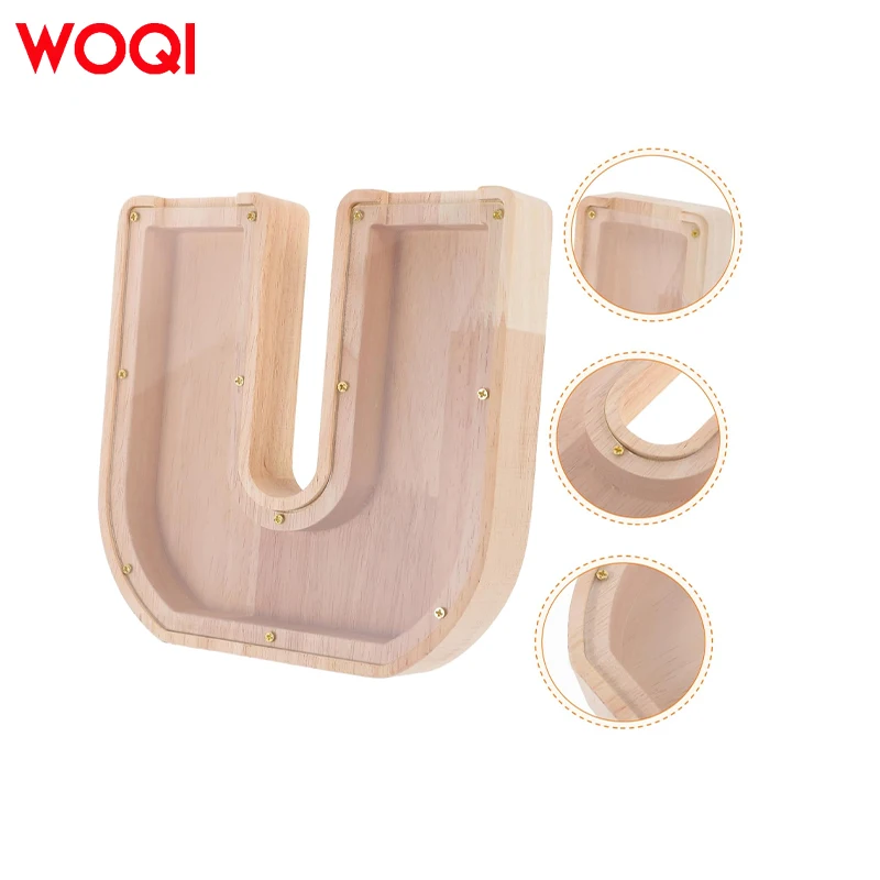 WOQI 26 Transparent Alphabet Letter Money Saving Box Custom Text Name DIY Creative Gift Piggy Bank Toy