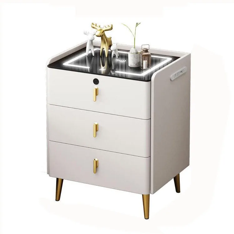 Acrylic Intelligent Bedside Table Multi functional Luxury Home Wireless Charging Bluetooth Audio Storage Cabinet hotelside table