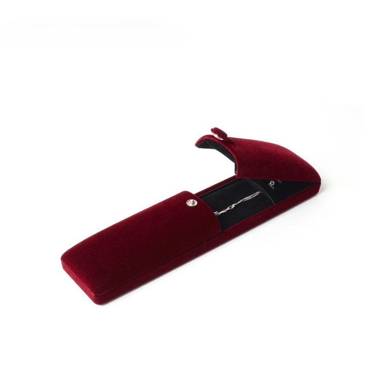 New Product Cheap Elegant Jewelry Box Velvet Material Necklace Pendant Gift Box