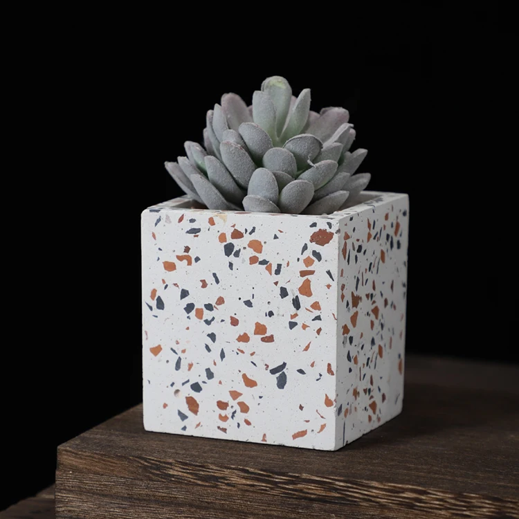 High quality popular item wholesale wedding decoration terrazzo flowerpot / home garden ceramic pot for live green indoor plant