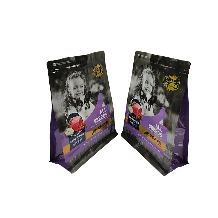 
Resealable Plastic Packets Dog Treat Zipper Bag Pet Food Packaging And Pet Food Flat Bottom Bag Manufacturer 