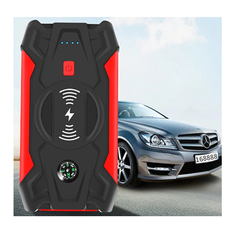 Car emergency starting power supply with wireless mobile phone charging power bank