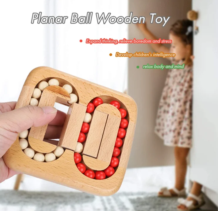 Maze Racers, Wooden Maze Game Puzzle for Kids, Planar Ball Wooden Toy Luban Lock Unlock Game
