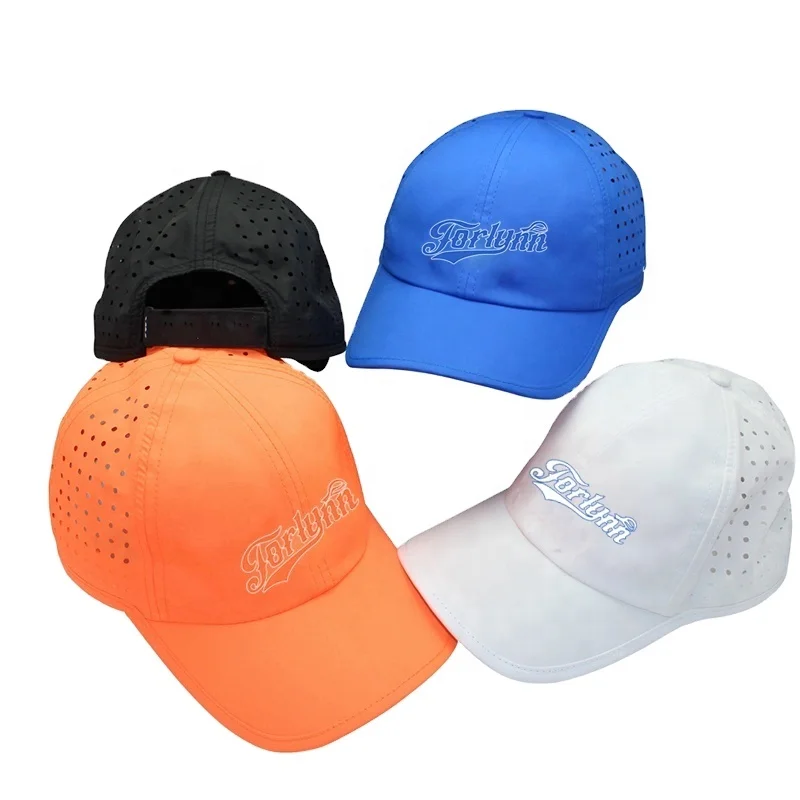 High Quality Custom Sports Cap Dry Fit Running Hat Fibre Hats Plain Baseball Cap washed