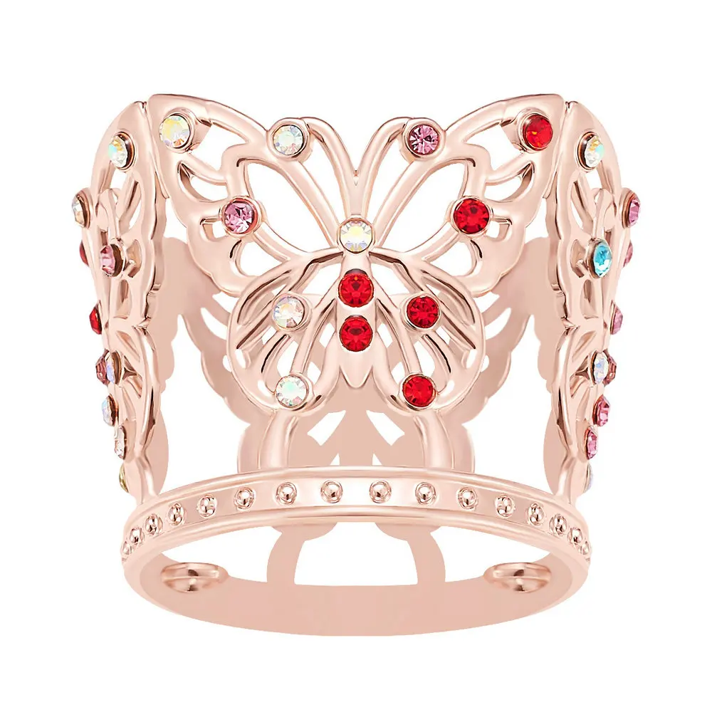 QS New cross-border flower decoration Butterfly Crown beautifully designed Alloy birthday party cake small crown decoration