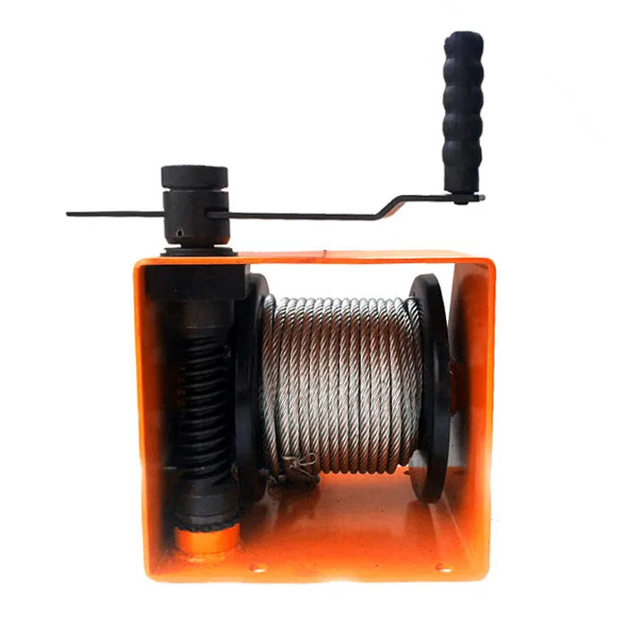 Multi purpose self locking manual winch HUTZ 1 ton worm gear small hand crank winch HWE100 HWE100A top wind wire rope winch