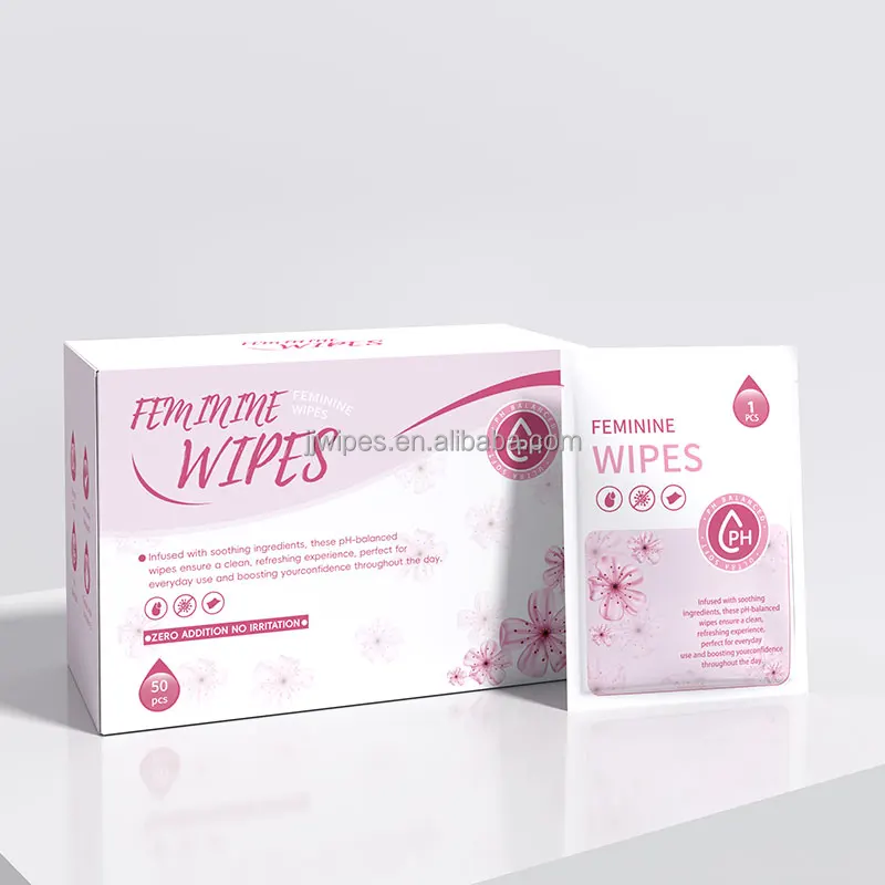 Private Label Organic Travel Hotel Biodegradable Hypoallergenic Intimate Hygiene Wipes for Feminine