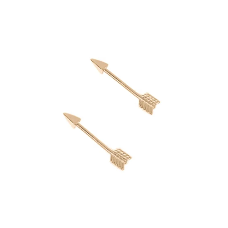 Classic design gold plated arrow earrings for teens