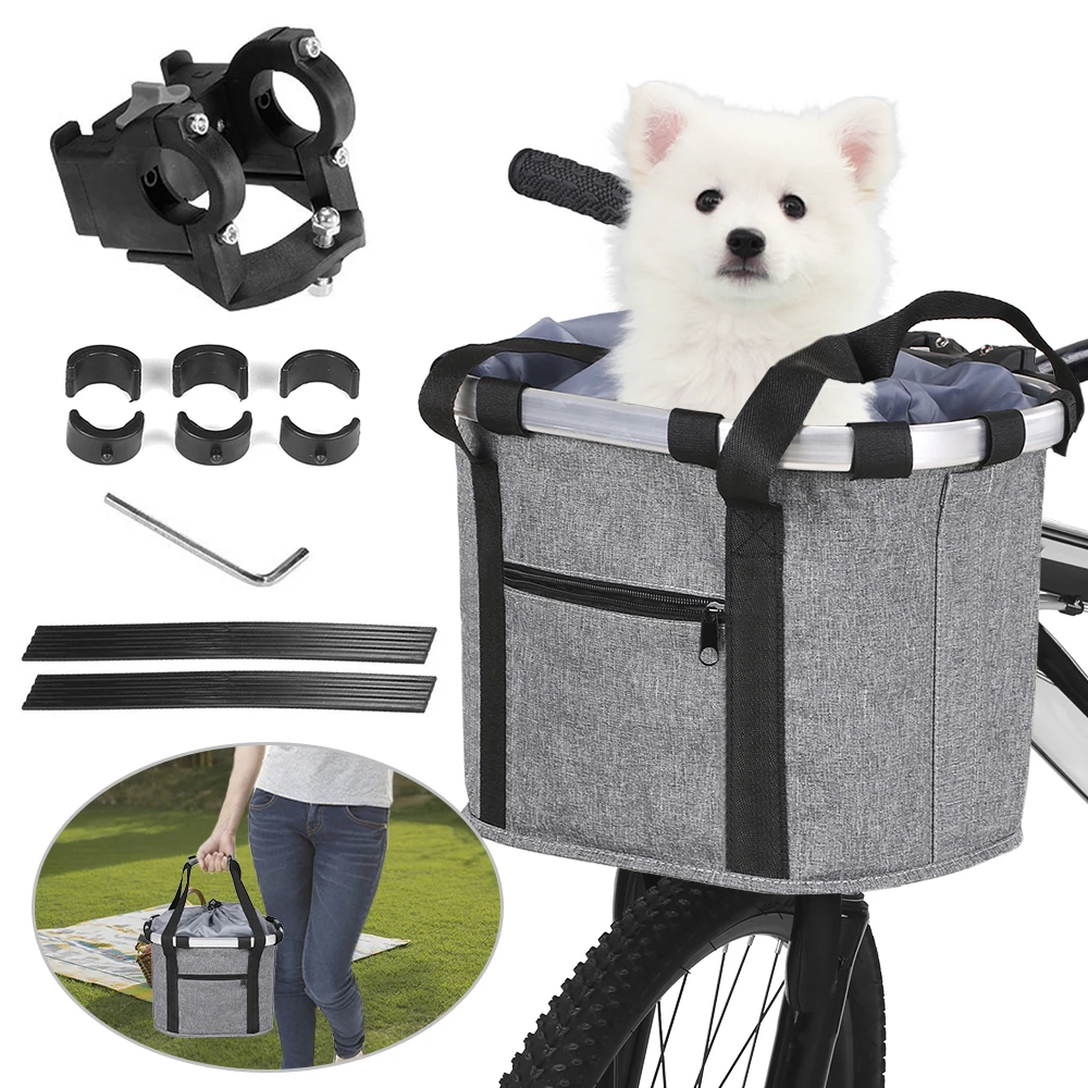 Aluminum Alloy Frame Pouch Bike Front Bags Pet Carrier Cycling Top Tube Frame Front Bike Carrier Bag Bicycle Basket