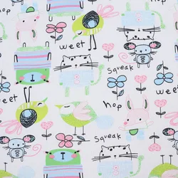 2022 New cartoon printed cotton jersey combed single-sided jersey knitted organic cotton baby wear fabric