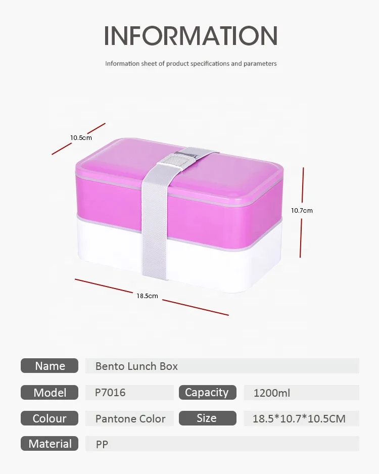 Ecofriendly 2 Layer Lunch Bento  Plastic Lunch Box For Office