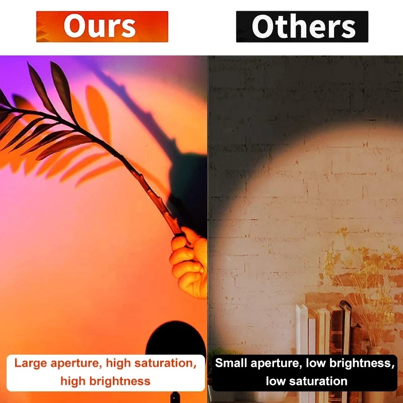 Nordic Ambient Smart Lighting 180 Degree Rotation Led Rainbow Sunset Projector Lamp For Bedroom