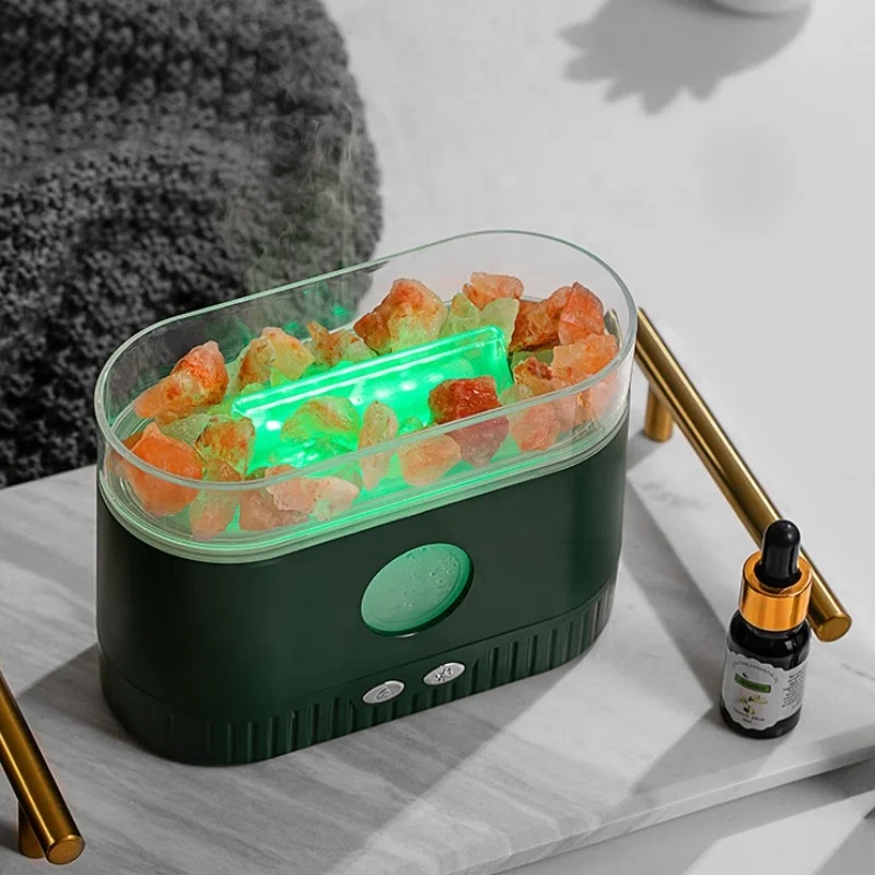 2024 New Product Himalayan Crystal Salt Lava Aroma Humidifier 7 Colors LED Fire Flame Aromatherapy Essential Oil Diffuser,
