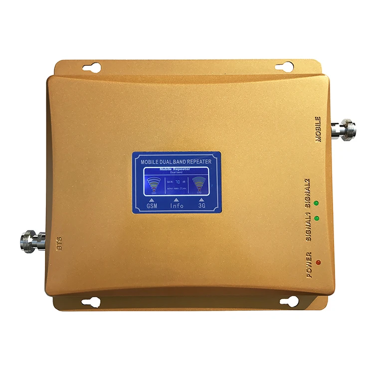 Трехдиапазонный усилитель сигнала мобильного телефона с высоким коэффициентом усиления 900/1800/2100 2g/3g/4g 70 дБ gsm dcs wcdma Золотой ретранслятор