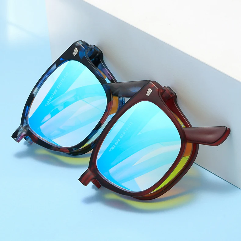 Новейшие стильные корректирующие складные очки LEK 2022 красного и зеленого цвета в современном