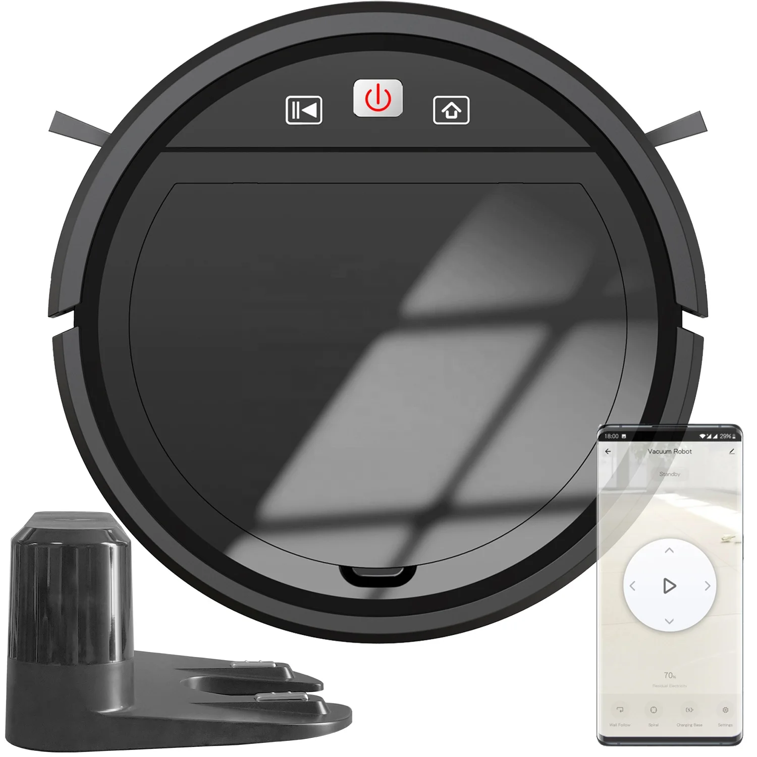 In Stock Fast Shipping Household Sweeping Robot WiFi Tuya APP Control Rechargeable Robot Vacuum Cleaner With Mop