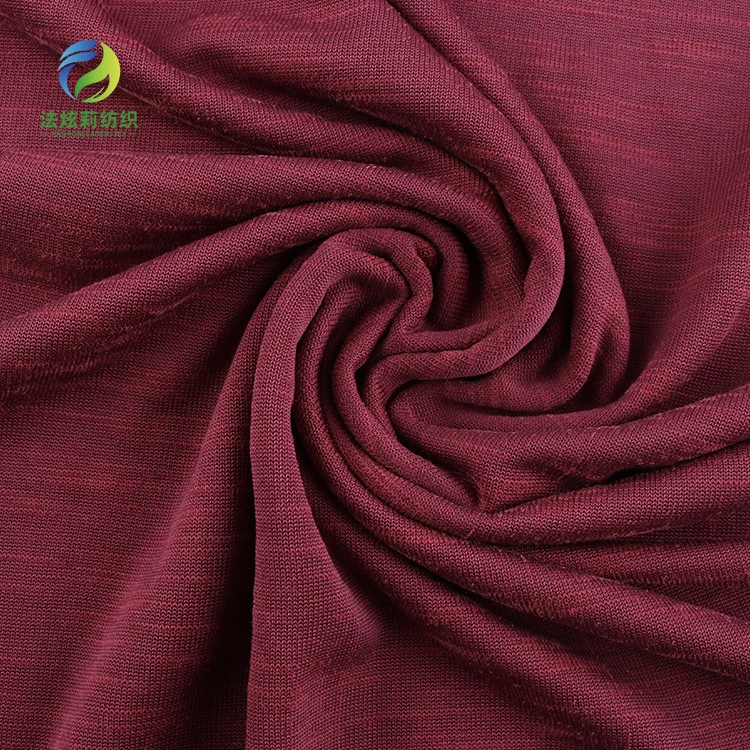 Imitate cupro comfortable 40s 180gsm 65%Modal 35%Polyester sand washed single jersey rib with slub knitted fabric T-shirt dress