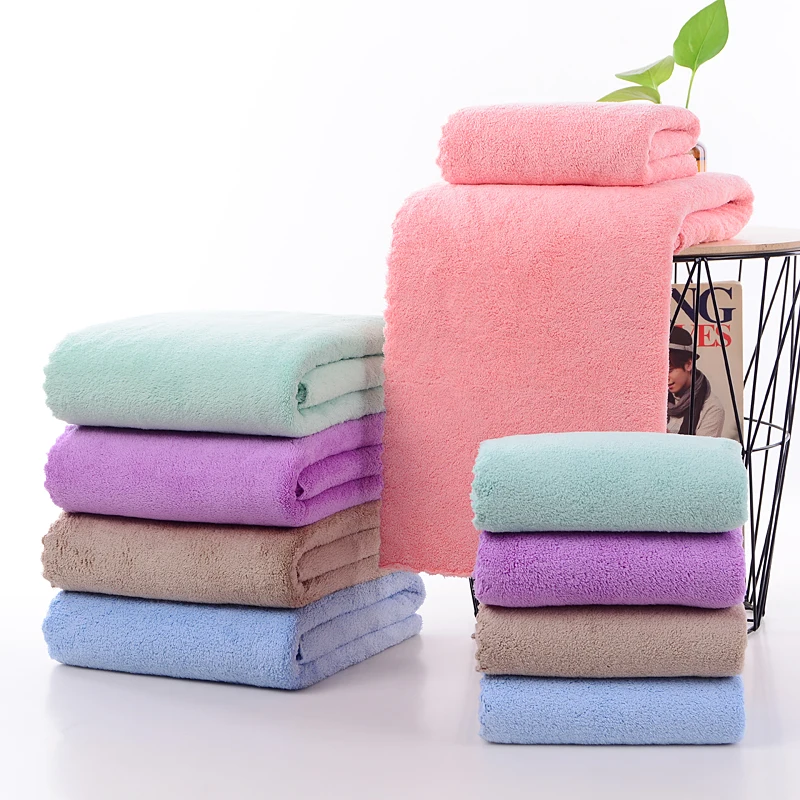 hot sale high qualtiy Quick Dry 70*140 Plain coral bath towel