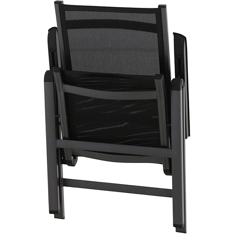 Patio Portable Folding Chairs With Armrest Outdoor Camping Beach Deck Dining Folding Chairs textilene fabric