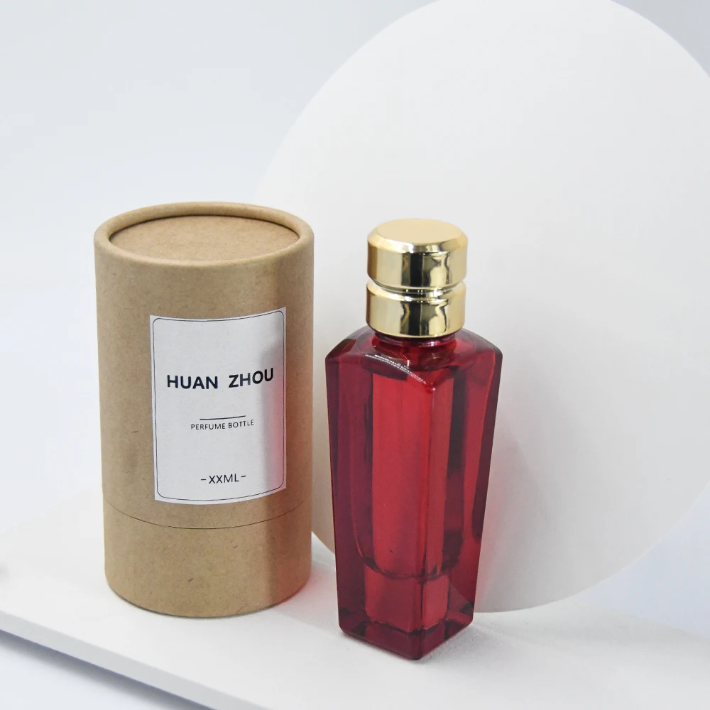 High quality new empty oil perfume atomizer oil spray red glass bottle perfume spray bottle 50ml