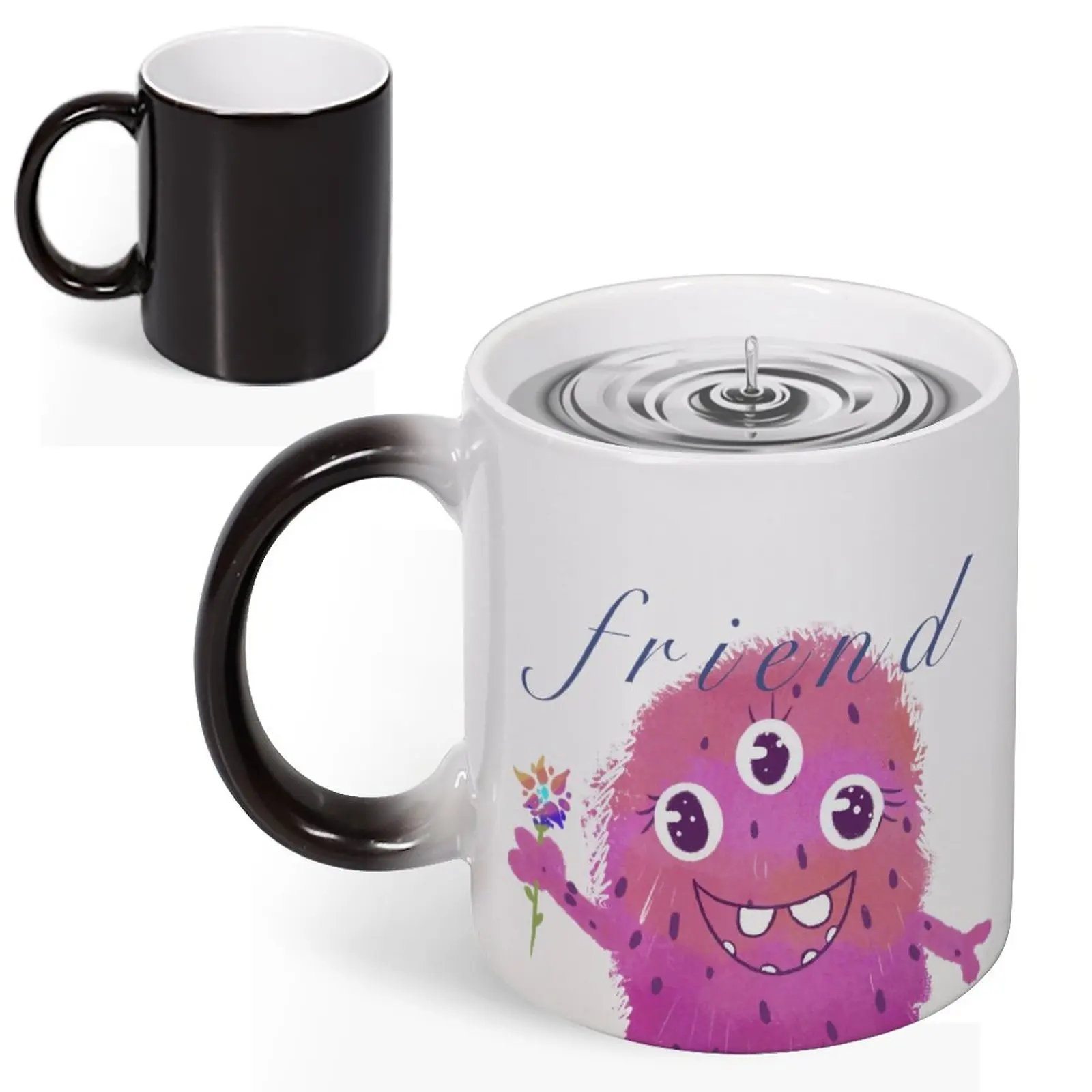 Wholesale Price Custom Logo Red Black Blue blank ceramic coffee sublimation color-changing Magic cup