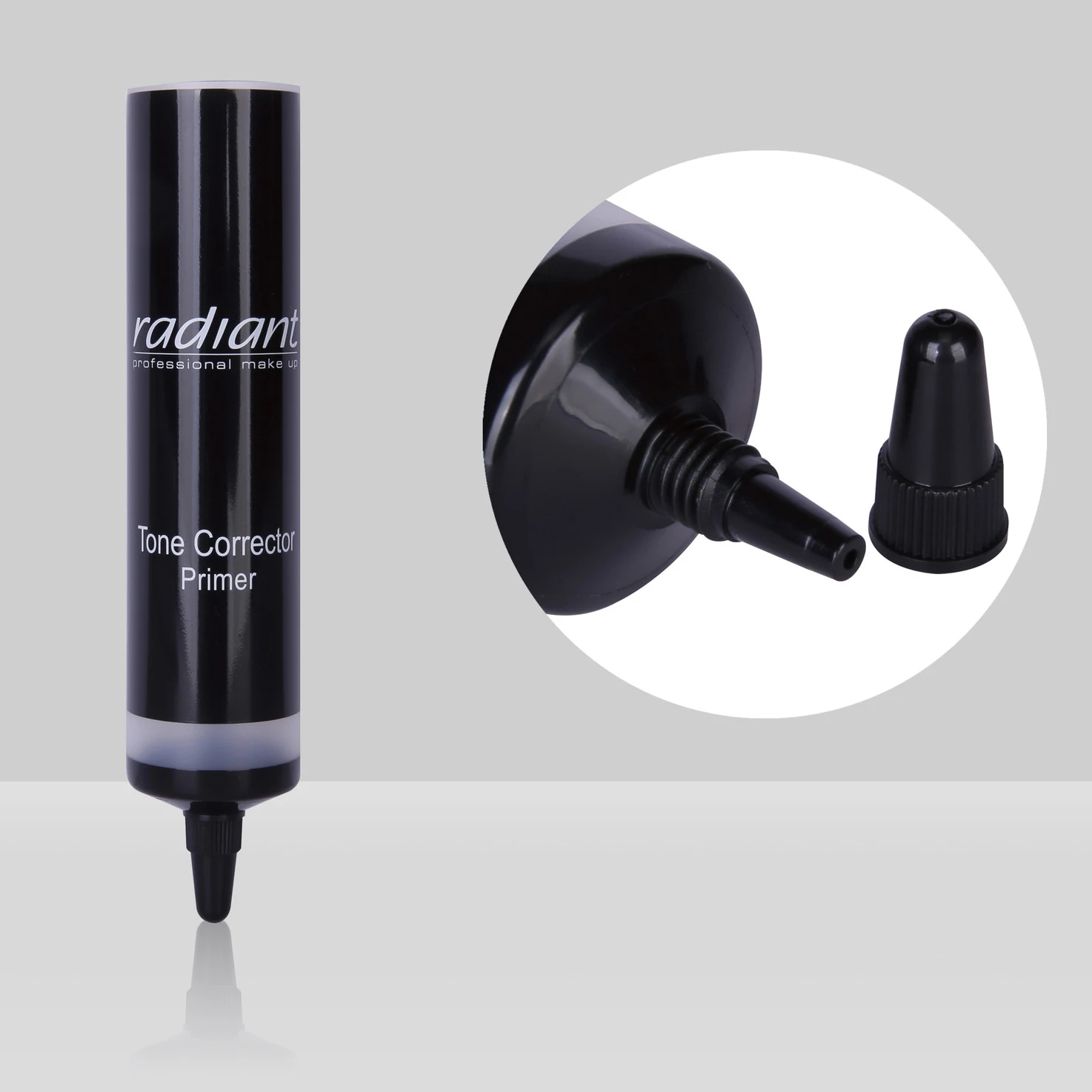 D25mm Premium black smooth plastic squeeze long nozzle makeup tube for cream 50ml