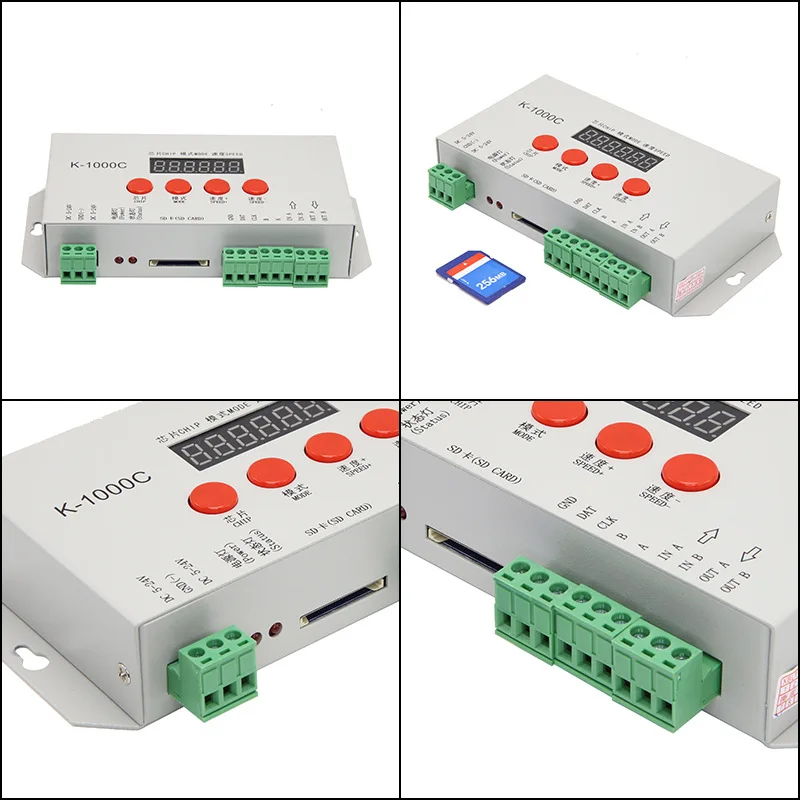 K-1000C 2020/2014 LED Pixel Controller Original ws2812 SPI 2048 Programmable DMX DMX512 ws2811 SD Card Pixel LED Controller
