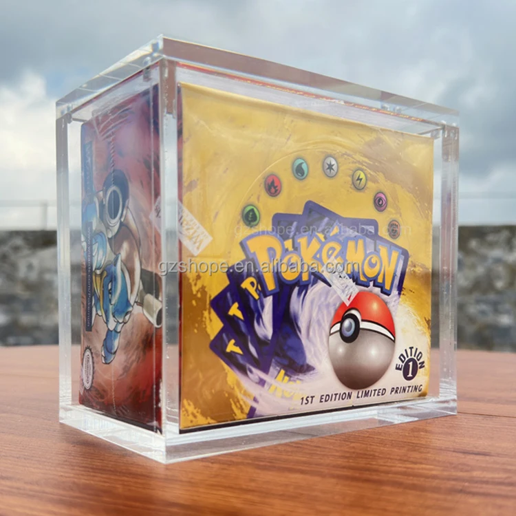 SHP Best Sellers Acrylic Pokemon Booster Box Original Pokemon 1st Edition Cards Protector Display Case