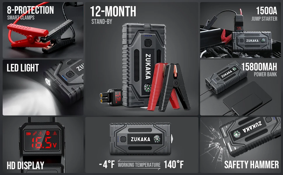 portable car battery charger jump starter heavy duty car jump starter kit