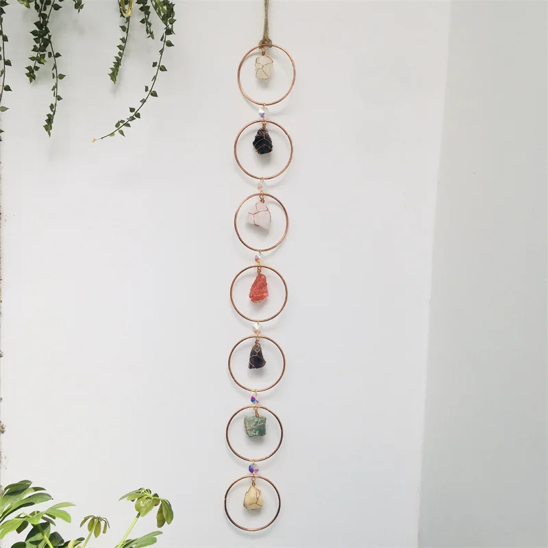 Wholesale raw crystal stone chips chakra window hanging crystals healing stones wall hanging decor