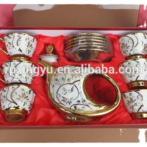 tea cup and saucer wholesale, gold plate supplier, porcelain tea set