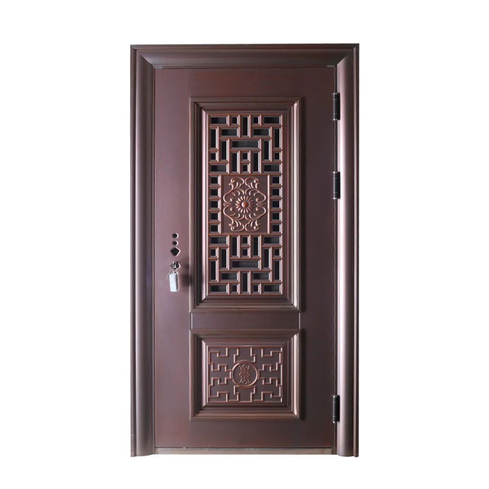 Stainless Steel Iron Entry Door Thermal Break Wrought Iron Door Exterior Entrance Door For House