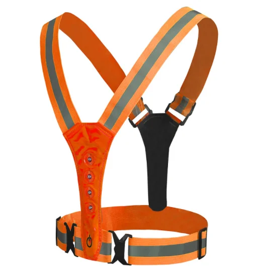 Factory direct LED reflective vest high elastic outdoor reflective vest traffic safety reflective clothing reflective straps