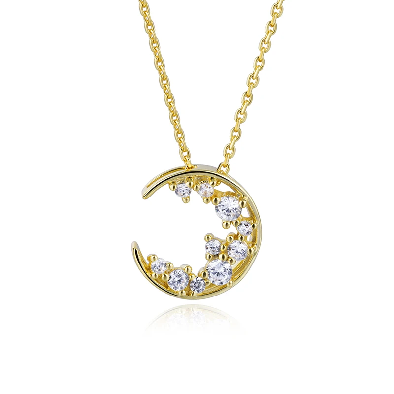 Custom 925 Sterling Silver 2021 moon thick chain necklace