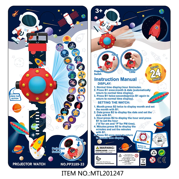 OEM Baby Projector Watch Toy Children Forest Jungle Animals 3D Electronic Projection Watch Toys for Kids