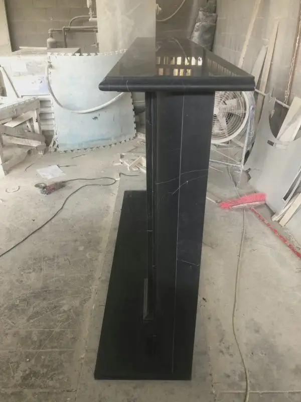 Nero Marquina black marble fireplace surround, Decorative marble mantel