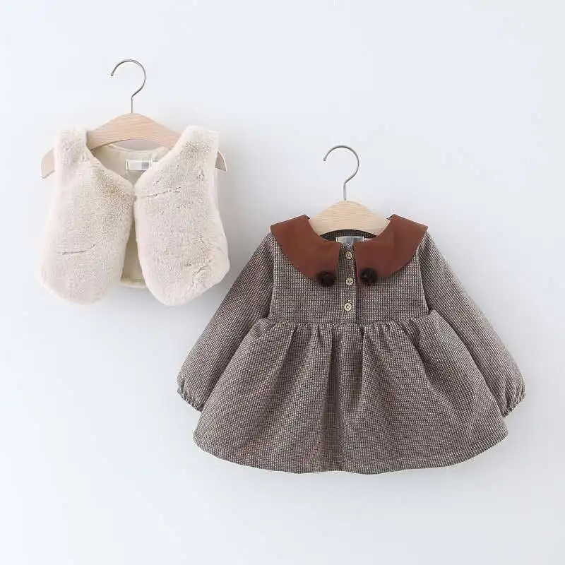 Осенние платья для маленьких принцесс, детское бархатное платье с цветочным рисунком, модное осенне-зимнее платье с длинными рукавами для девочек