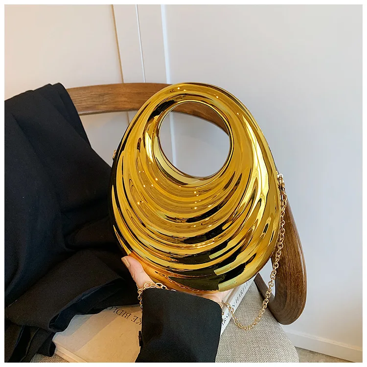 2024 Guangzhou Factory Sale Luxury Metallic Acrylic Purse Chain Shoulder Bag For Women